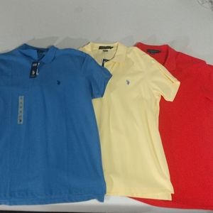 U.S. Polo Assn. Polo shirts. 3-Red, Yellow, & Blue